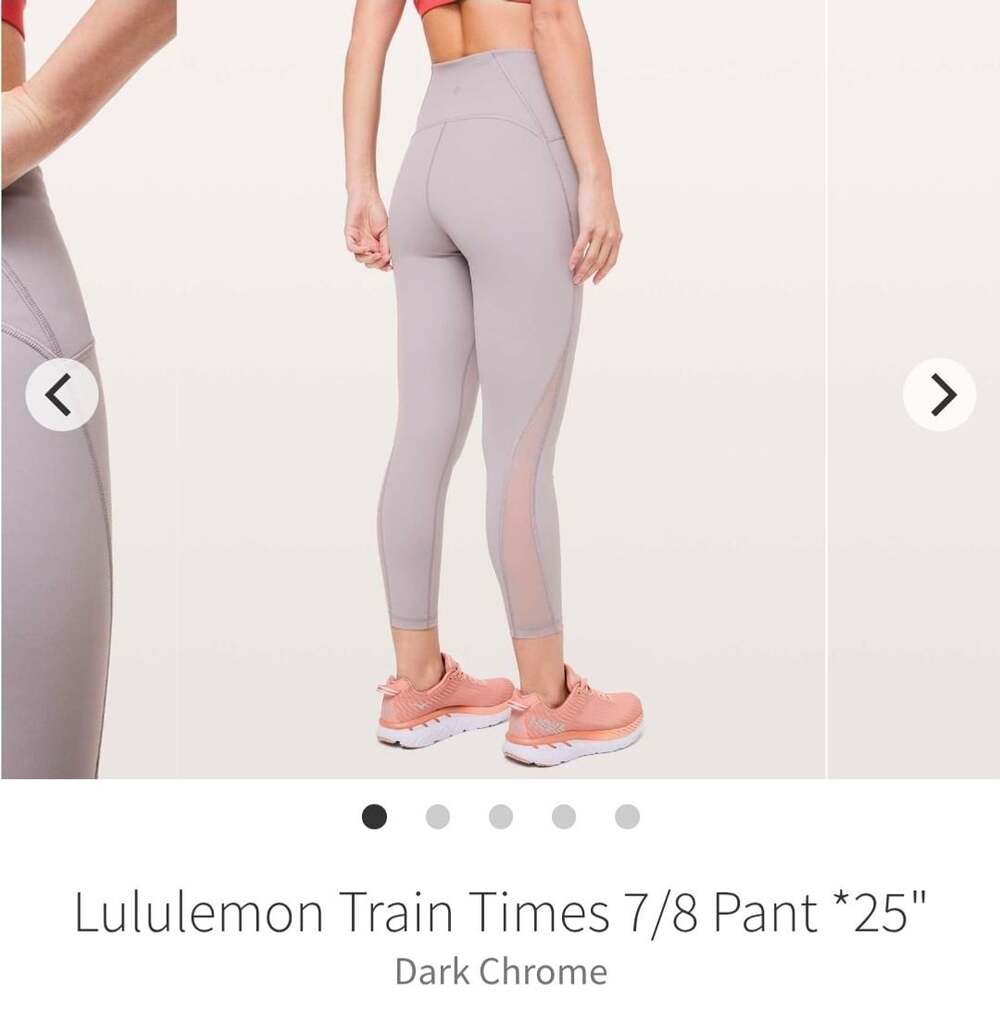 Lululemon Train Times 7/8 Pant 25" Dark Chrome, Size 8